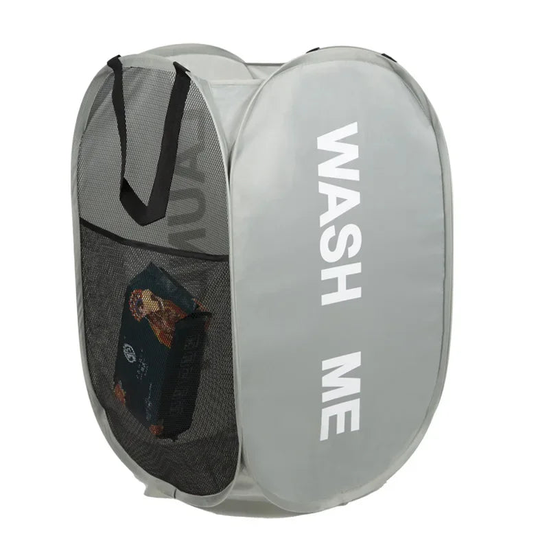 Foldable Mesh Laundry Hamper – Breathable, Portable & Space-Saving Basket