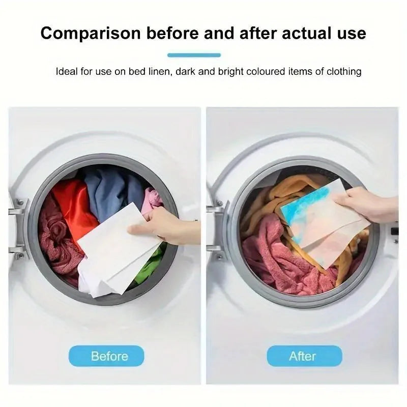 50-Pack Color Absorbing Laundry Sheets – Dye-Resistant, No-Chemical, Fade Protection for Mixed Loads