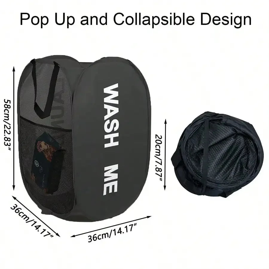 Foldable Mesh Laundry Hamper – Breathable, Portable & Space-Saving Basket