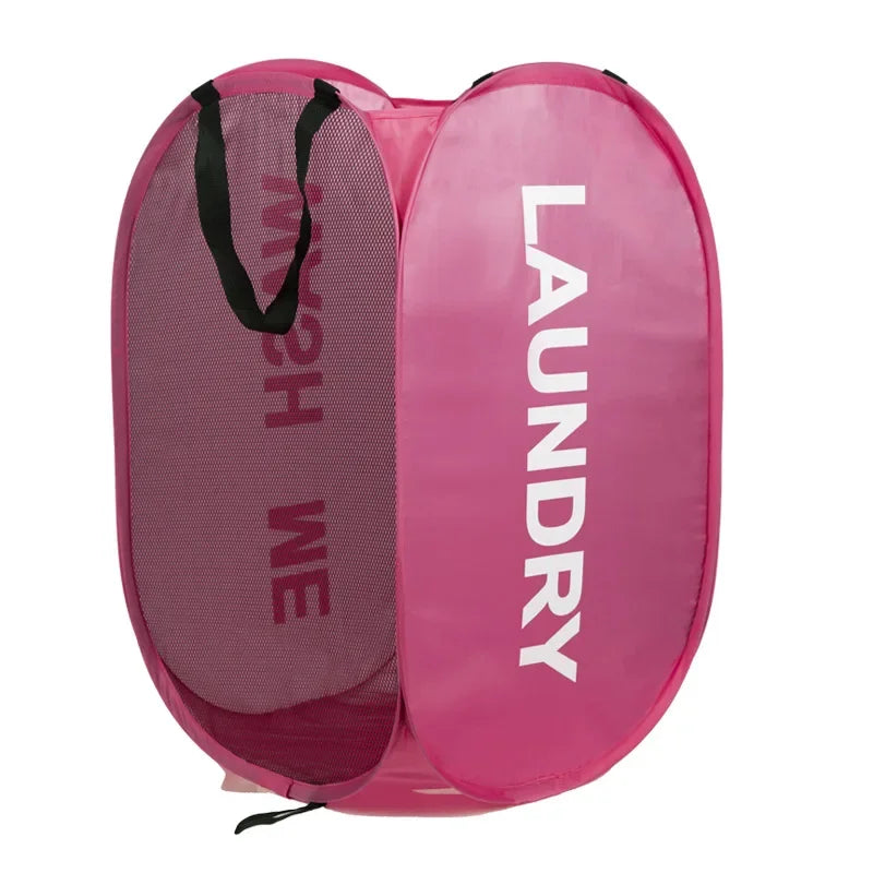 Foldable Mesh Laundry Hamper – Breathable, Portable & Space-Saving Basket