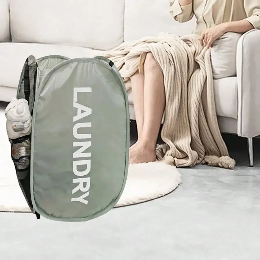 Foldable Mesh Laundry Hamper – Breathable, Portable & Space-Saving Basket