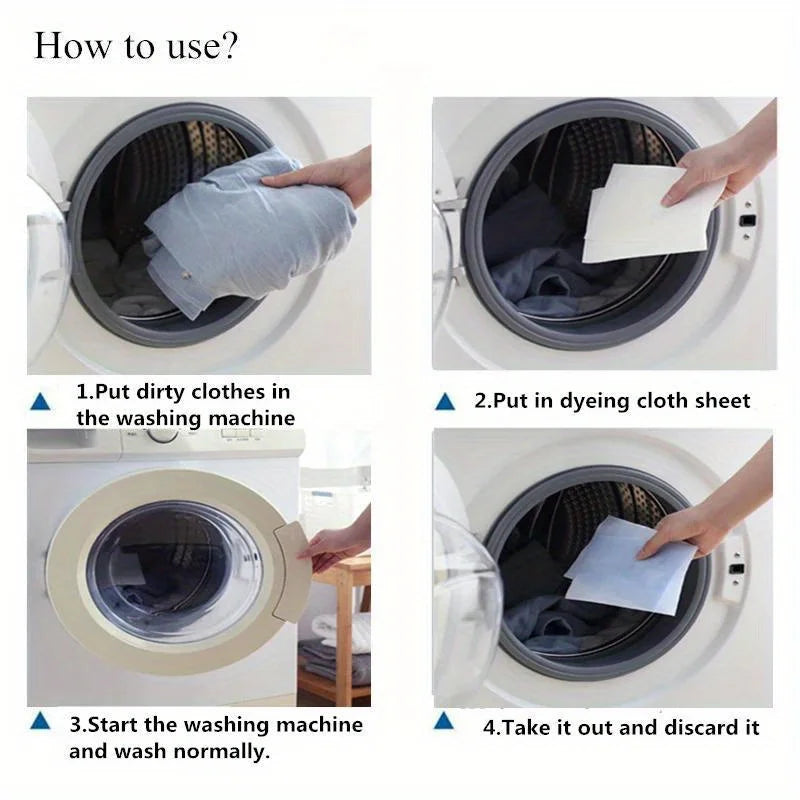 50-Pack Color Absorbing Laundry Sheets – Dye-Resistant, No-Chemical, Fade Protection for Mixed Loads