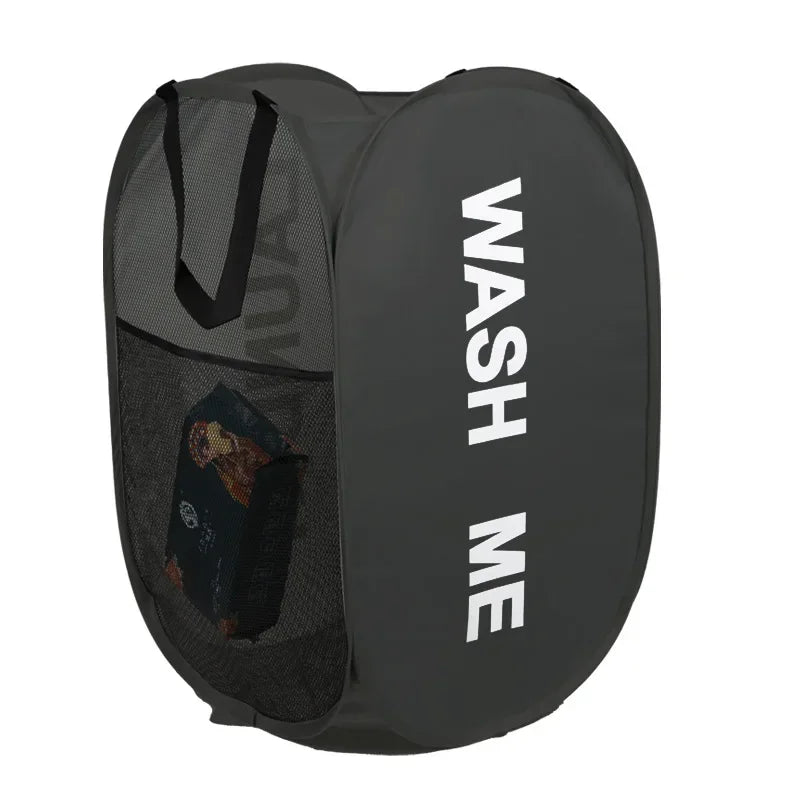 Foldable Mesh Laundry Hamper – Breathable, Portable & Space-Saving Basket