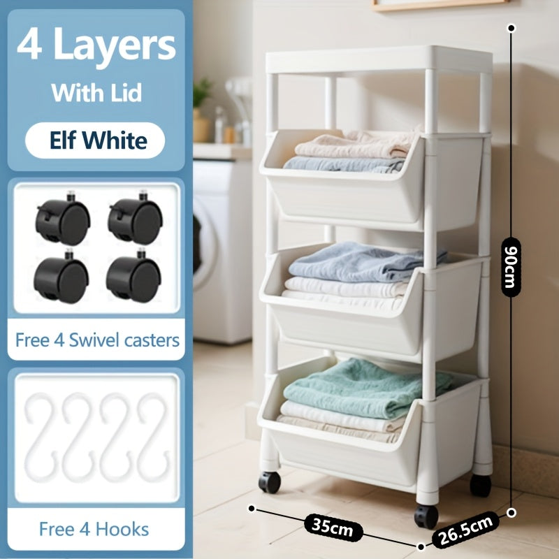 Large Rolling Laundry Hamper with Wheels – Foldable & Lightweight Storage Basket for Laundry, Books, or Snacks