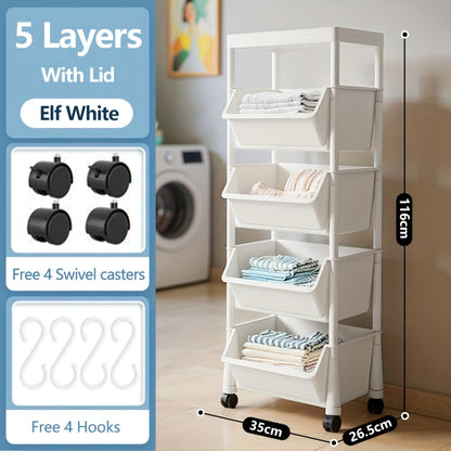 Large Rolling Laundry Hamper with Wheels – Foldable & Lightweight Storage Basket for Laundry, Books, or Snacks