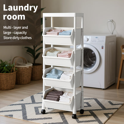 Large Rolling Laundry Hamper with Wheels – Foldable & Lightweight Storage Basket for Laundry, Books, or Snacks