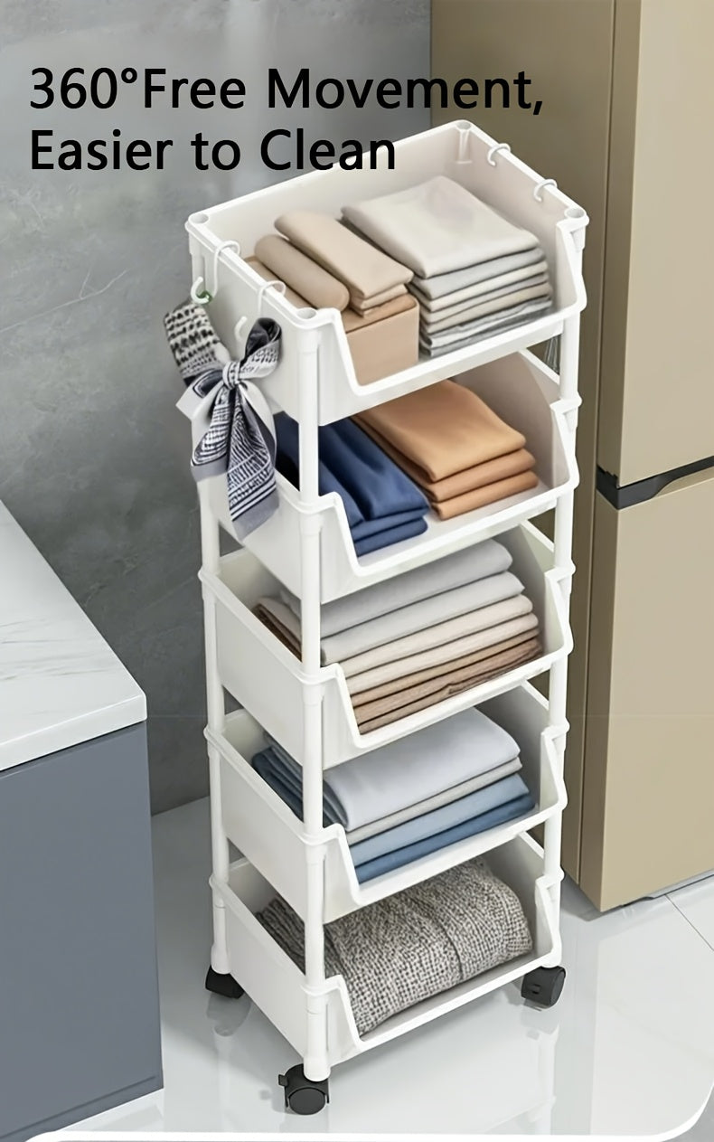 Large Rolling Laundry Hamper with Wheels – Foldable & Lightweight Storage Basket for Laundry, Books, or Snacks