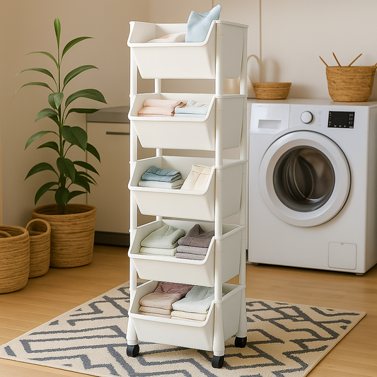 Large Rolling Laundry Hamper with Wheels – Foldable & Lightweight Storage Basket for Laundry, Books, or Snacks