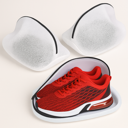 Mesh Shoe Washing Bag with Zipper – Laundry Organizer for Sneakers, Socks, Bras & Delicates