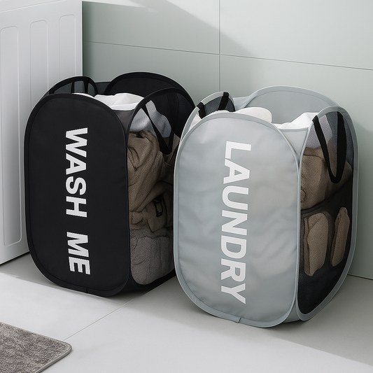 Foldable Mesh Laundry Hamper – Breathable, Portable & Space-Saving Basket