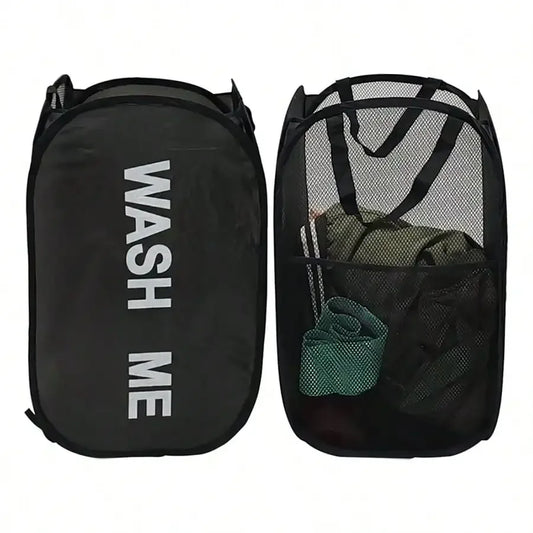 Foldable Mesh Laundry Hamper – Breathable, Portable & Space-Saving Basket
