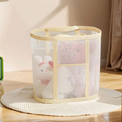 Foldable Mesh Laundry Hamper – Lightweight, Freestanding, Space-Saving Clothes Basket for Bedroom or Toy Storage