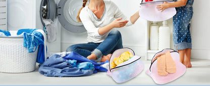 Mesh Shoe Washing Bag with Zipper – Laundry Organizer for Sneakers, Socks, Bras & Delicates