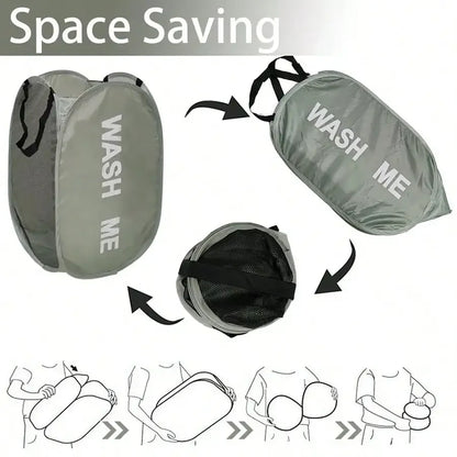 Foldable Mesh Laundry Hamper – Breathable, Portable & Space-Saving Basket