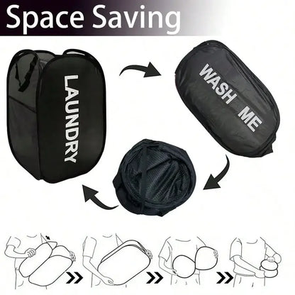 Foldable Mesh Laundry Hamper – Breathable, Portable & Space-Saving Basket