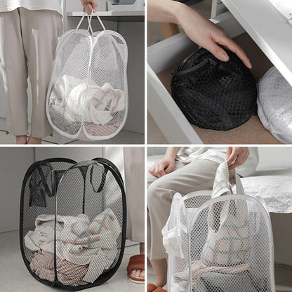 Foldable Mesh Laundry Hamper – Breathable, Portable & Space-Saving Basket
