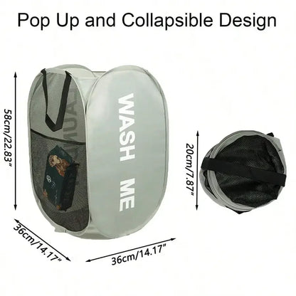 Foldable Mesh Laundry Hamper – Breathable, Portable & Space-Saving Basket
