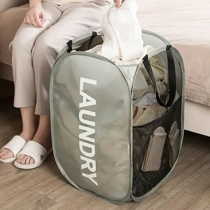 Foldable Mesh Laundry Hamper – Breathable, Portable & Space-Saving Basket
