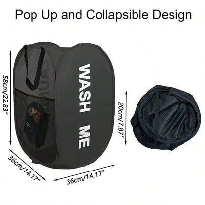 Foldable Mesh Laundry Hamper – Breathable, Portable & Space-Saving Basket