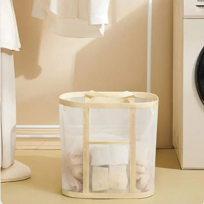 Foldable Mesh Laundry Hamper – Lightweight, Freestanding, Space-Saving Clothes Basket for Bedroom or Toy Storage