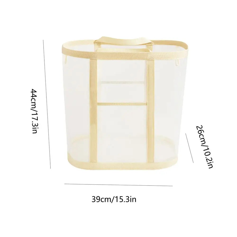 Foldable Mesh Laundry Hamper – Lightweight, Freestanding, Space-Saving Clothes Basket for Bedroom or Toy Storage