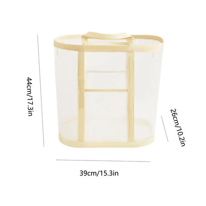 Foldable Mesh Laundry Hamper – Lightweight, Freestanding, Space-Saving Clothes Basket for Bedroom or Toy Storage