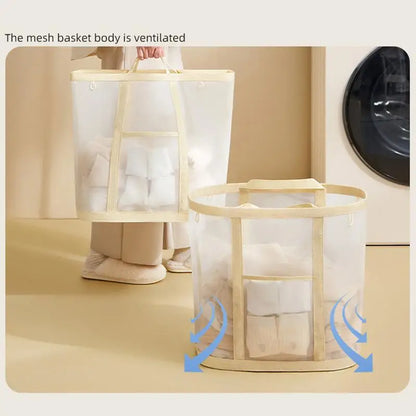 Foldable Mesh Laundry Hamper – Lightweight, Freestanding, Space-Saving Clothes Basket for Bedroom or Toy Storage