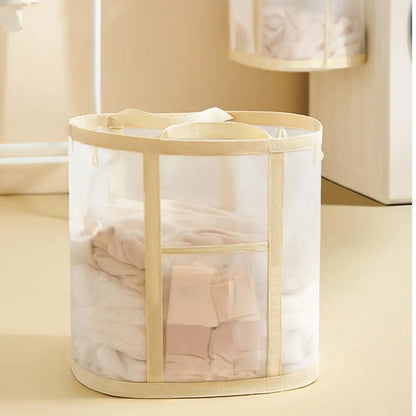 Foldable Mesh Laundry Hamper – Lightweight, Freestanding, Space-Saving Clothes Basket for Bedroom or Toy Storage