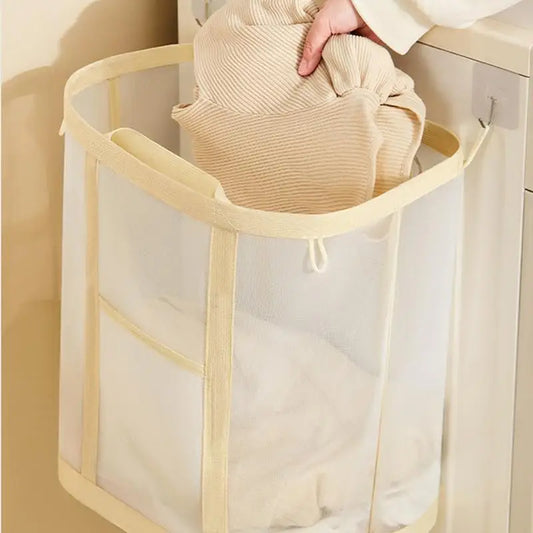 Foldable Mesh Laundry Hamper – Lightweight, Freestanding, Space-Saving Clothes Basket for Bedroom or Toy Storage