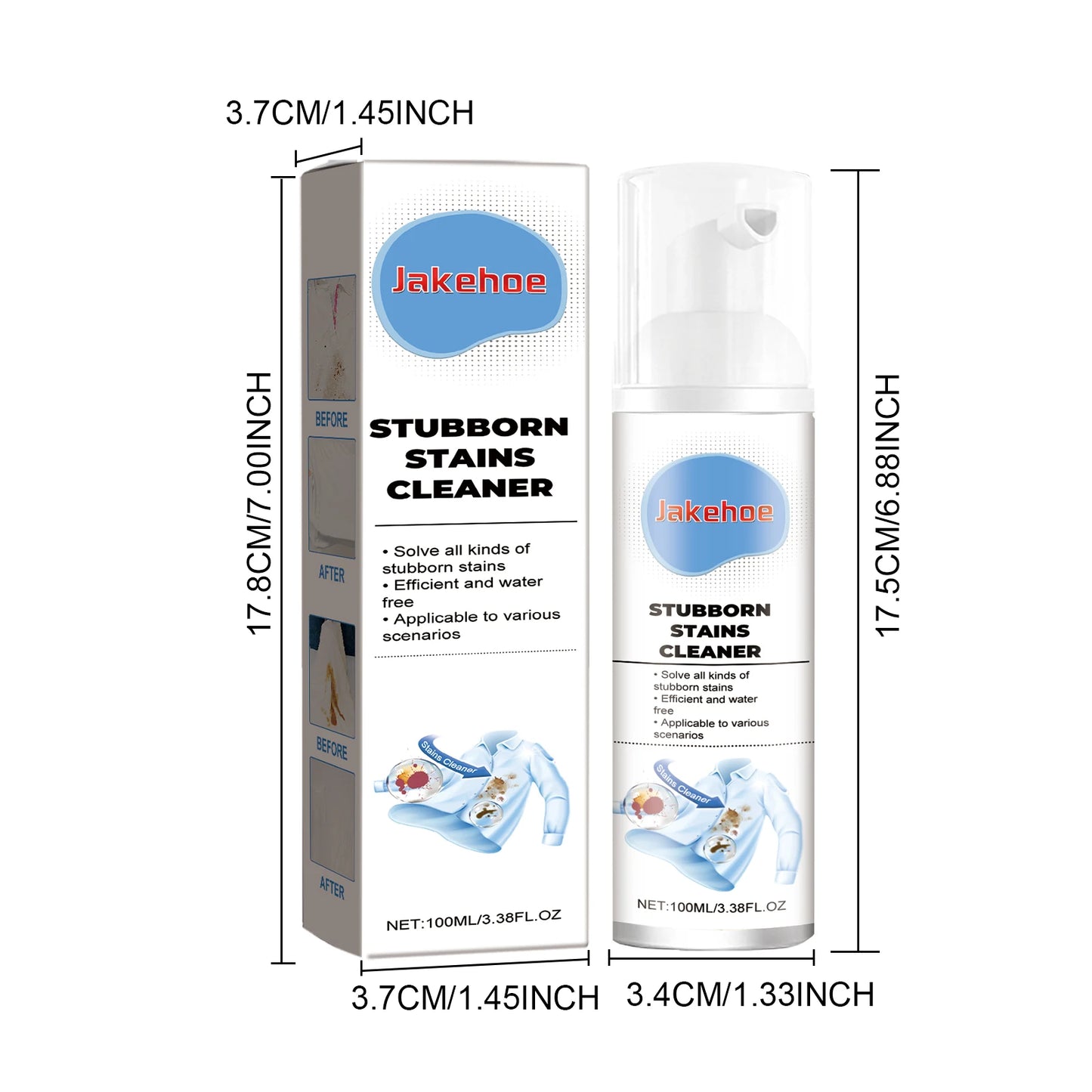 100ml Active Enzyme Laundry Stain Remover – Powerful Detergent for White Shirts, Coffee, Oil & Grease