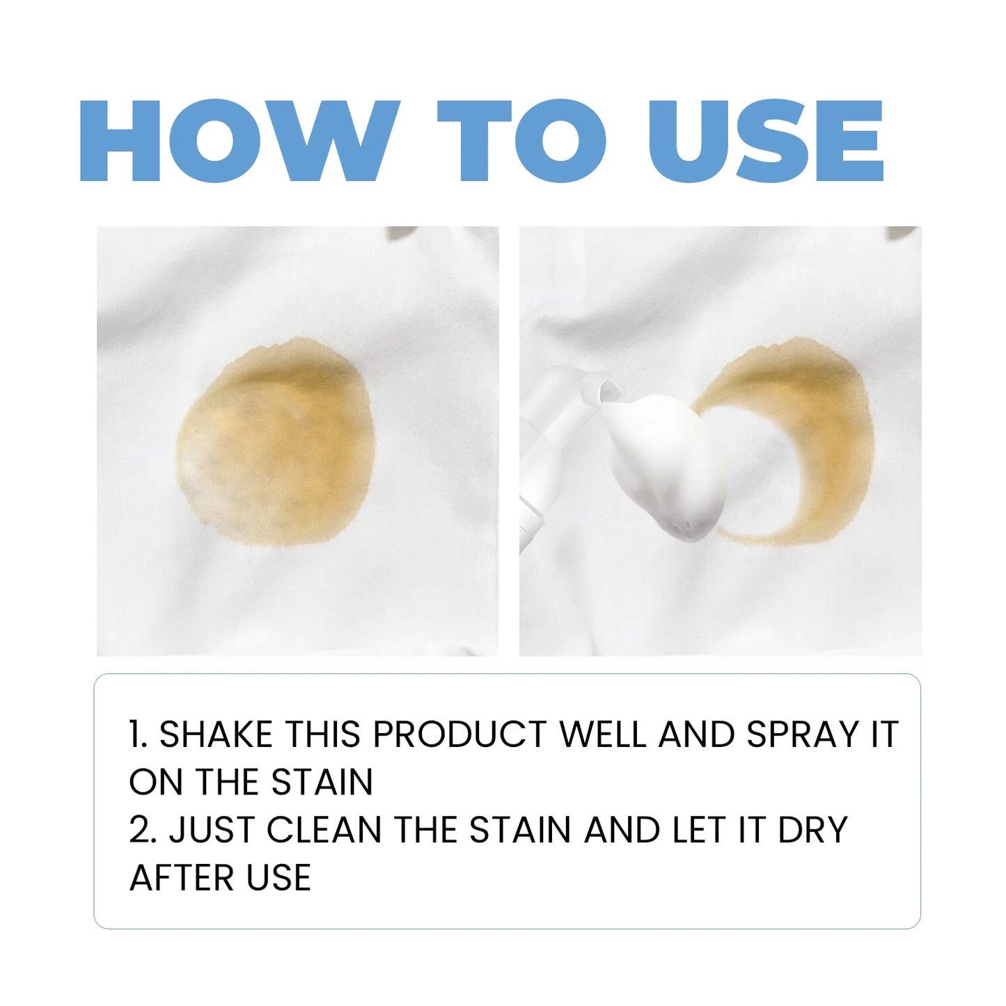 100ml Active Enzyme Laundry Stain Remover – Powerful Detergent for White Shirts, Coffee, Oil & Grease