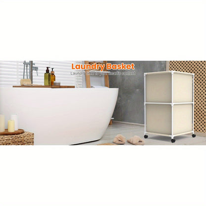 Ebeneze Rolling Laundry Hamper with Lid – Large Capacity Fabric Hamper with Wheels & Metal Frame for Bedroom, Bathroom & Laundry Room