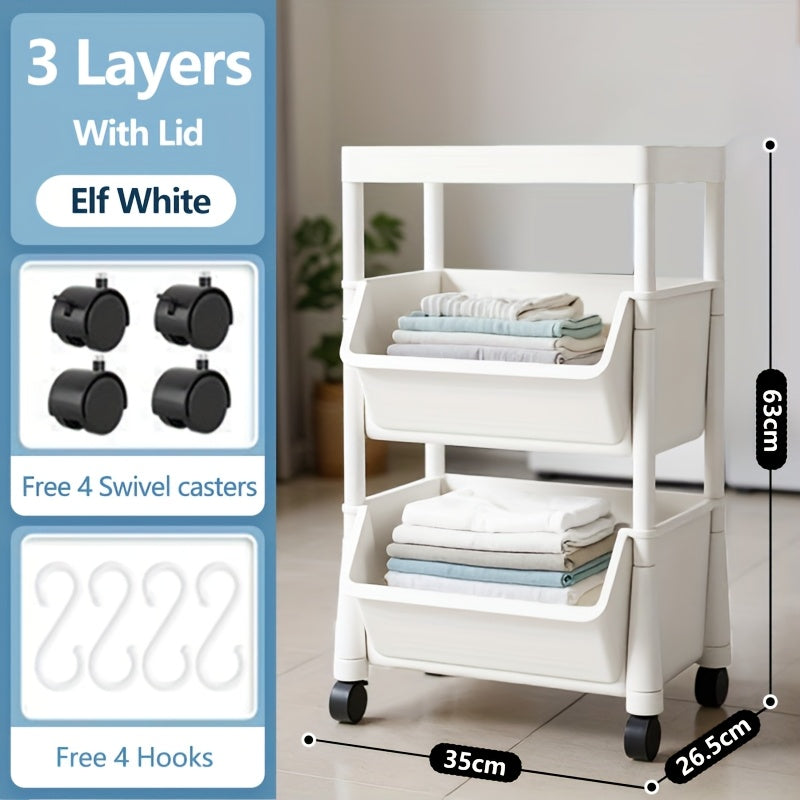Large Rolling Laundry Hamper with Wheels – Foldable & Lightweight Storage Basket for Laundry, Books, or Snacks