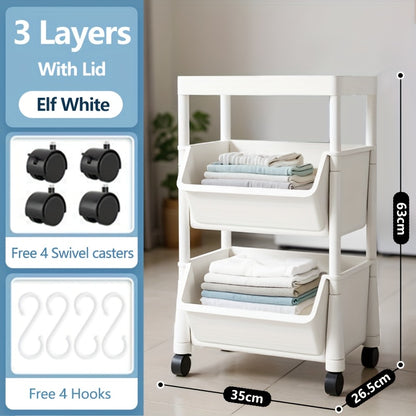 Large Rolling Laundry Hamper with Wheels – Foldable & Lightweight Storage Basket for Laundry, Books, or Snacks